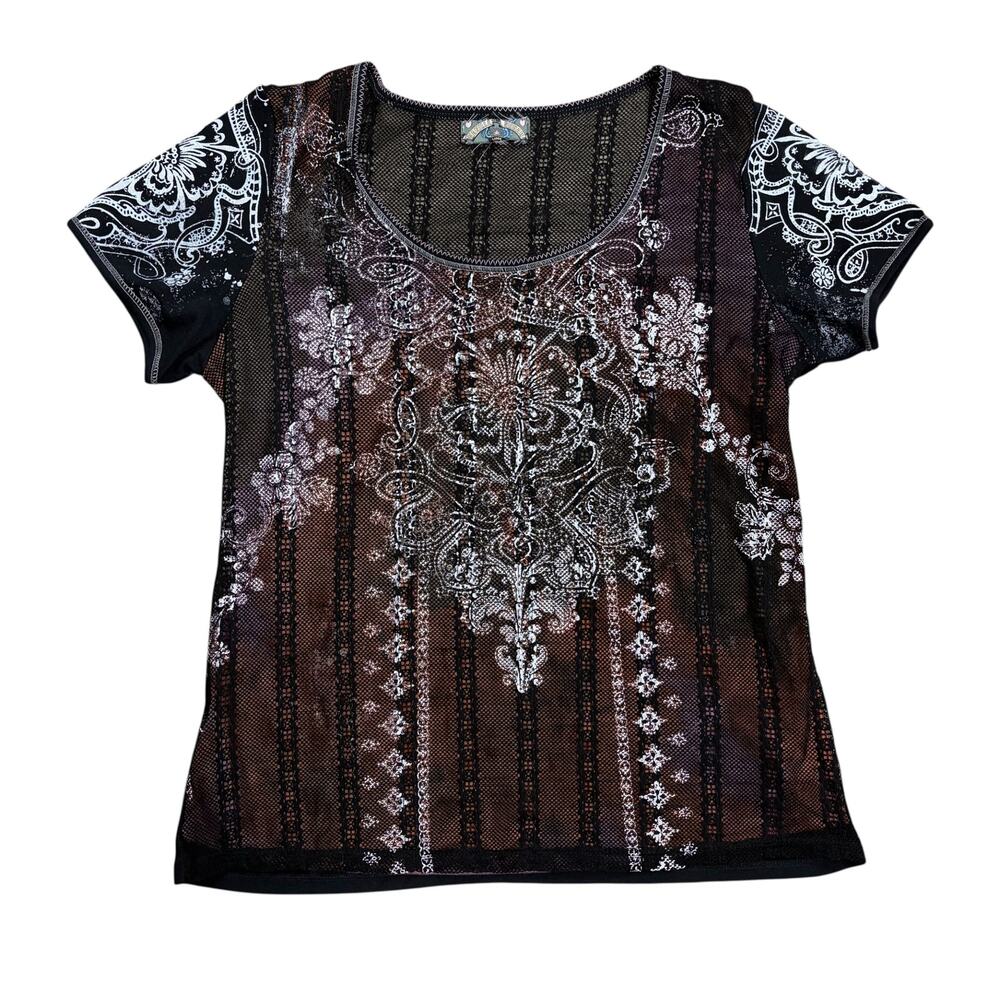 Vintage Y2K Vanilla Sugar Top With Bling - Size Large